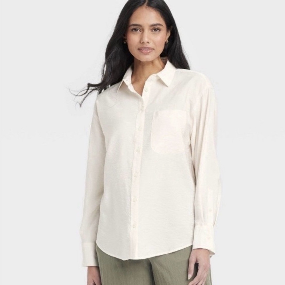 Corduroy Off-White Shacket / Shirt Button Up